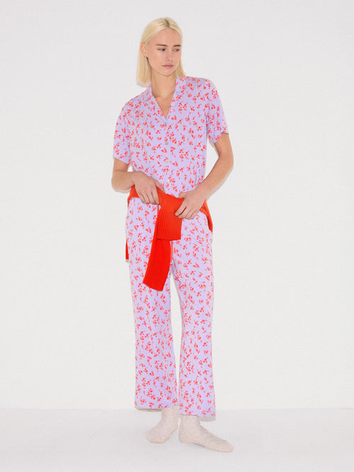 Swirl Posy Cropped Pyjama | LILAC