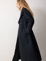 Bonded Cotton Trench Coat | Navy
