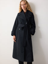Bonded Cotton Trench Coat | Navy