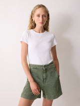 Finton Denim Seam Detail Short | Washed Green