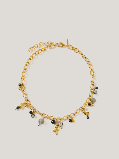 Semi Precious Charm Necklace | Multi