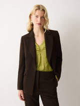 Kenley Crepe Blazer | Brown