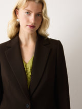 Kenley Crepe Blazer | Brown