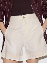 Finton Denim Seam Detail Short | Ecru