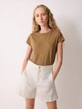 Finton Denim Seam Detail Short | Ecru