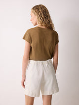 Finton Denim Seam Detail Short | Ecru