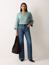 Viscose Twill Top | Blue