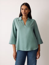 Viscose Twill Top | Blue