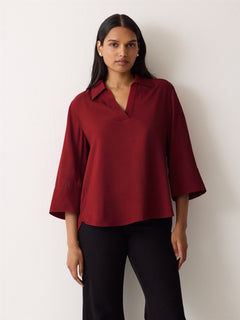 Viscose Twill Top | Red