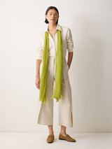 Crinkle Cotton Woven Scarf | Green