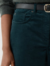 Delmont Velvet Tapered Jean | Green