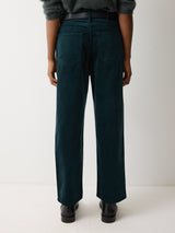 Delmont Velvet Tapered Jean | Green