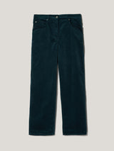 Delmont Velvet Tapered Jean | Green