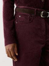 Delmont Velvet Tapered Jean | Purple