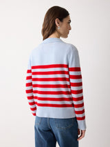 Wool Cashmere Stripe Jumper | Blue
