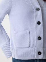 Chunky V Neck A Line Cardigan | Blue