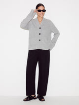 Chunky V Neck A Line Cardigan | Grey