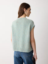 Boxy V Neck Speckled Tank | Green