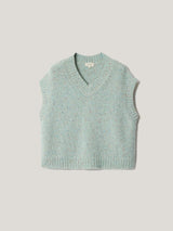 Boxy V Neck Speckled Tank | Green
