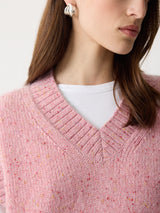 Boxy V Neck Speckled Tank Boxy V Neck Speckled Tank | Pink