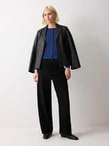Button Through Baby Tee Cardigan | Blue