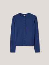 Button Through Baby Tee Cardigan | Blue