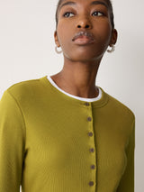 Button Through Baby Tee Cardigan | Green