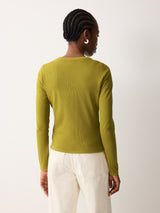 Button Through Baby Tee Cardigan | Green
