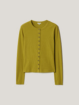 Button Through Baby Tee Cardigan | Green