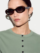 Fine Rib Baby Button T-shirt | Green