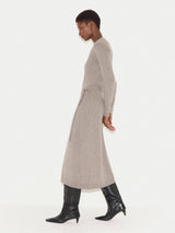 Merino Cashmere Tie Dress | Taupe