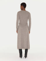 Merino Cashmere Tie Dress | Taupe