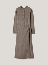 Merino Cashmere Tie Dress | Taupe