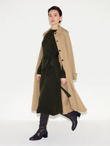 Merino Cashmere Tie Dress | Khaki