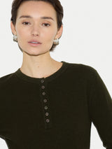 Merino Cashmere Tie Dress | Khaki