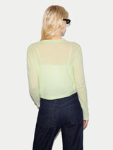 Merino Cashmere V Neck Cardigan | Green