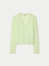 Merino Cashmere V Neck Cardigan | Green