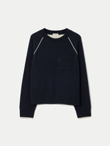 Cotton Cashmere Double Faced Jumper | Navy