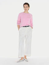 Cotton Cashmere Double Faced Jumper | Pink