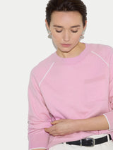 Cotton Cashmere Double Faced Jumper | Pink