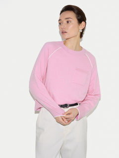 Cotton Cashmere Double Faced Jumper | Pink