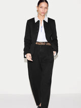 Crepe Jersey Button Jacket | Black