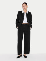 Crepe Jersey Button Jacket | Black