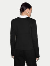 Crepe Jersey Button Jacket | Black