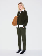 Stretch Flannel Track Pant | Khaki