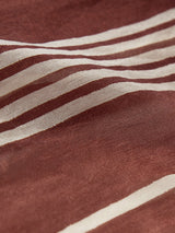 Cassis Stripe Silk Scarf | Brown
