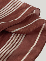 Cassis Stripe Silk Scarf | Brown