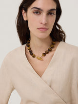Tigers Eye Bead Necklace | Brown