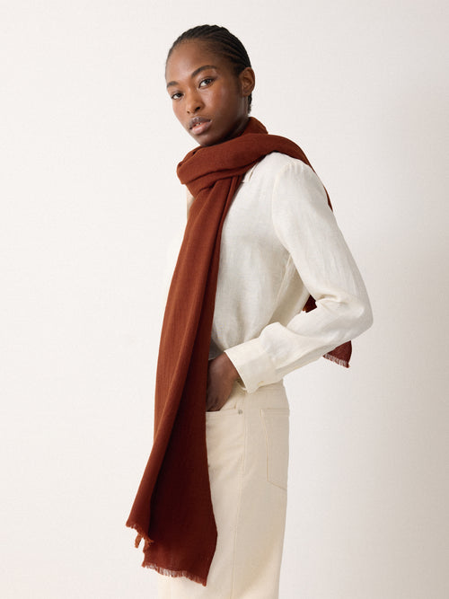 Wool Silk Pashmina | Auburn