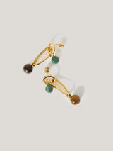 Mixed Loop Asymmetric Earring | Gold